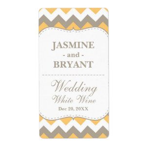 Wedding Wine Bottle Chevron Pattern Favour