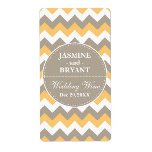 Wedding Wine Bottle Chevron Pattern Favour