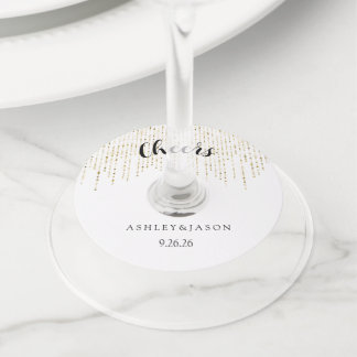 Wedding wine glass tag