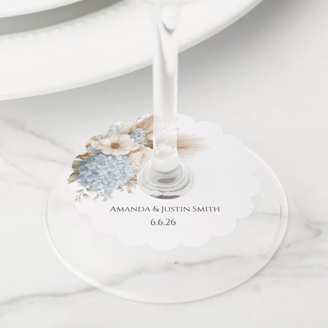 Wedding  wine glass tag (Close Up)