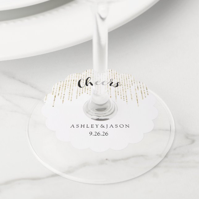 Wedding  wine glass tag (Close Up)