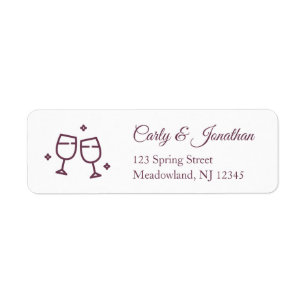 Wedding Wine Glasses Return Address Labels