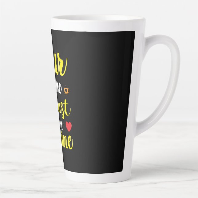 Wedding Wine His Last Name Is Mine Latte Mug (Right)
