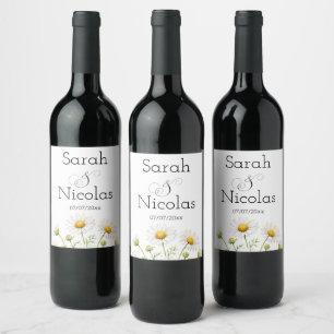 Wedding wine label personalised minimalist 