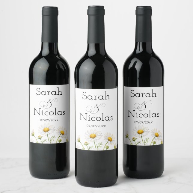 Wedding wine label personalised minimalist  (Bottles)