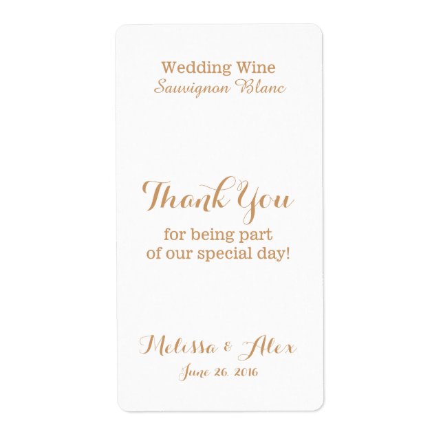 Wedding Wine Thank You (Front)