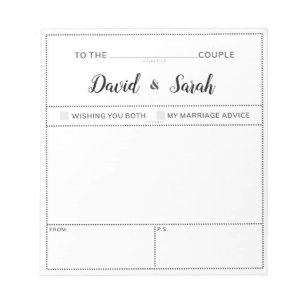 Wedding Wishes Advice Game Notepad