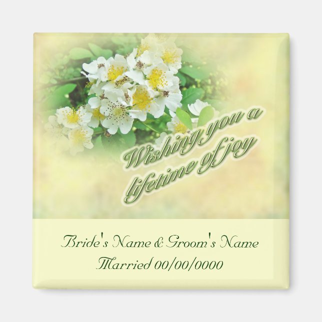 Wedding Wishes Multiflora Roses Magnet (Front)