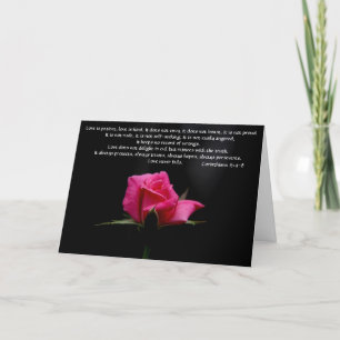Wedding Wishes Pink Rose Corinthian Verse Love Card