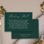 Wedding Wishing Well Calligraphy Emerald Green Enclosure Card<br><div class="desc">Modern wedding wishing well insert card with elegant script calligraphy and editable poem. Minimalist yet striking design in emerald green and white. Coordinating invitations, stationery and day of event decor can be found in my Wedding Colours collection. If you would like different colours or additional templates for matching products, please...</div>