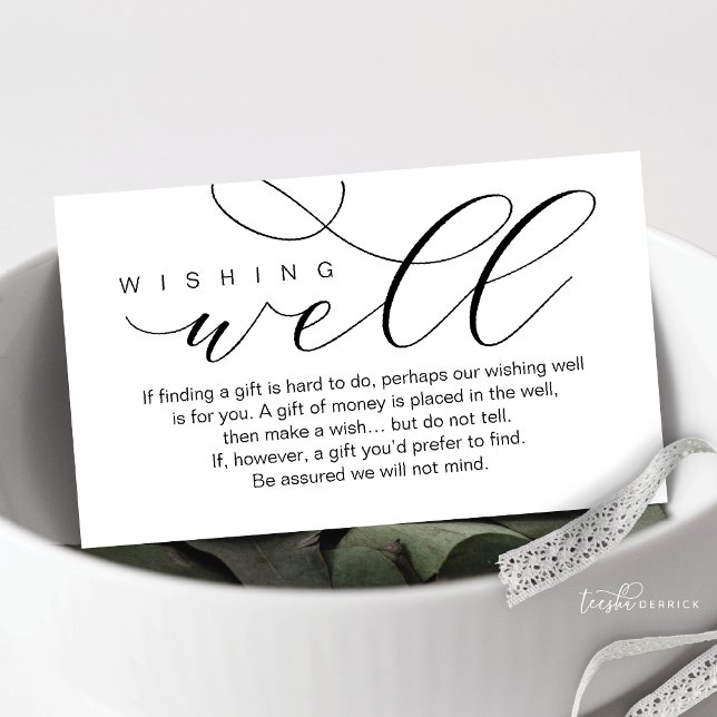 Wedding Wishing Well, Modern elegance minimal Enclosure Card (Wedding Wishing Well, Beautiful Elegance Luxury Enclosure Card)