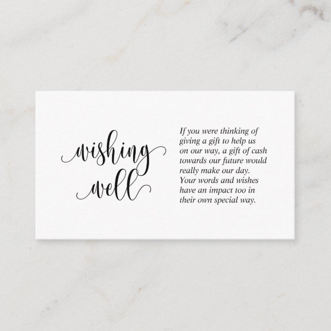 Wedding Wishing Well, Modern Script Design Enclosu Enclosure Card (Front)