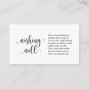 Wedding Wishing Well, Modern Script Design Enclosu Enclosure Card