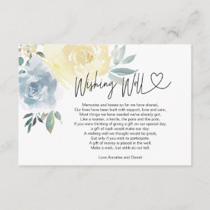 Wedding Wishing Well Note on Gifts Floral Enclosure Card