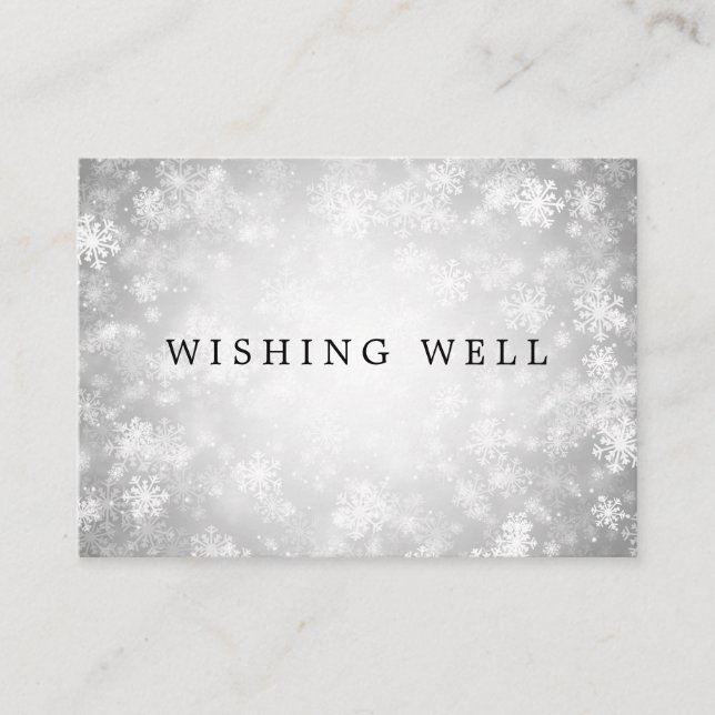 Wedding Wishing Well Silver Winter Wonderland Enclosure Card (Front)