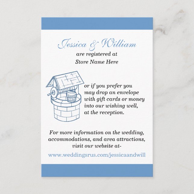 Wedding Wishing Well & Website Custom Card (Front)