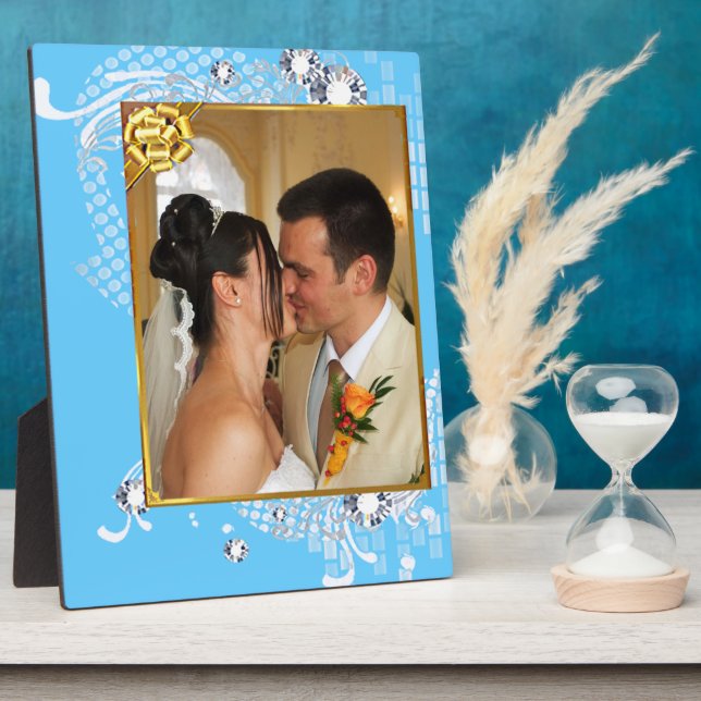 Wedding with Diamonds Add Photo Plaque (Side)