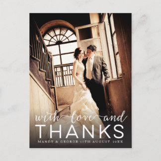 Wedding With Love & Thanks Photo Postcard