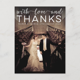 Wedding With Love & Thanks Photo Postcard
