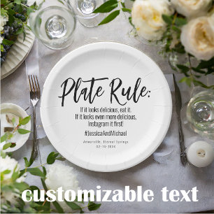 💍 Wedding with # Minimalist Elegant Paper Plate