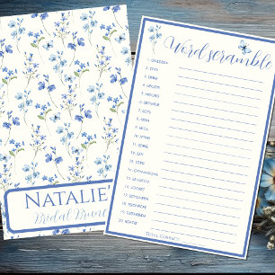 Wedding Word Scramble Floral Bridal Shower Game