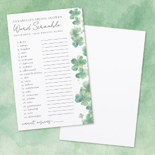 Wedding Word Scramble Shamrock Bridal Shower