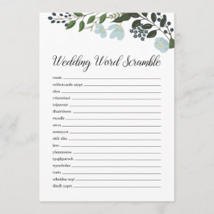 Wedding Word Scramble With Greenery Program