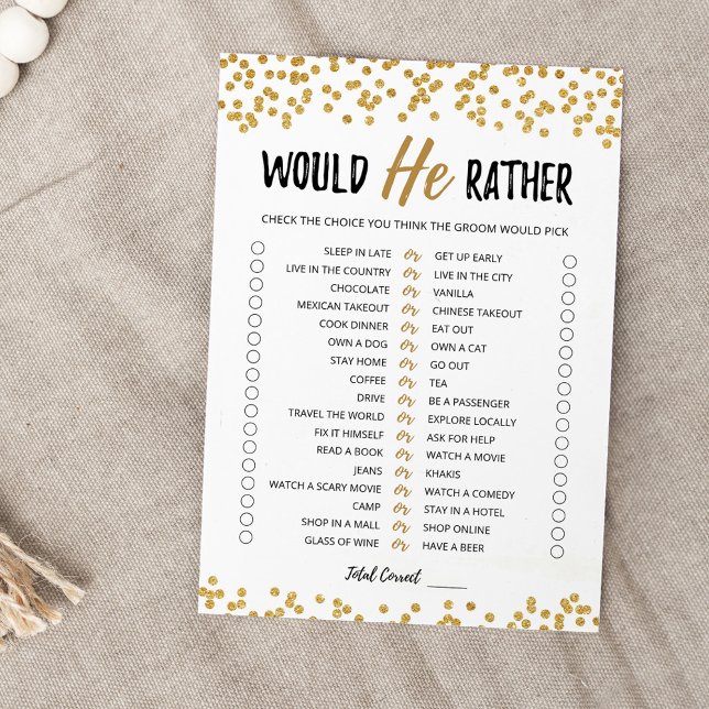 Wedding Would He Rather editable game Card (Creator Uploaded)