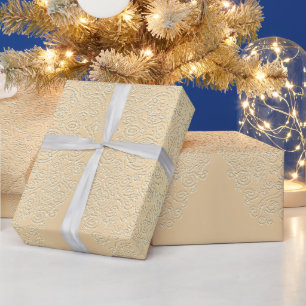 Wedding Wrapping Paper Gold Lace Gift Paper