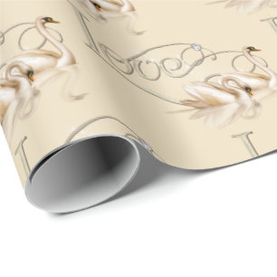 Wedding Wrapping Paper-Love Swans Paper