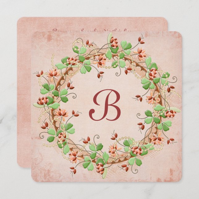 Wedding Wreath Vow Renewal Invitation (Front/Back)