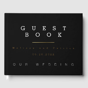 weddingbook, a modern & black guests book