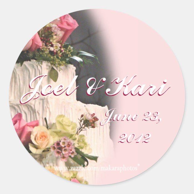 WeddingCakeSticker-customise Classic Round Sticker (Front)