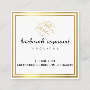 weddings (custom profession) chic flower white square business card