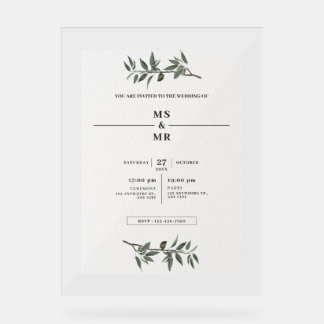 WEDDINGS INVITATION ACRYLIC SIGN