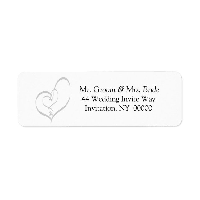 Weddings Invitation Hearts Return Address Label (Front)