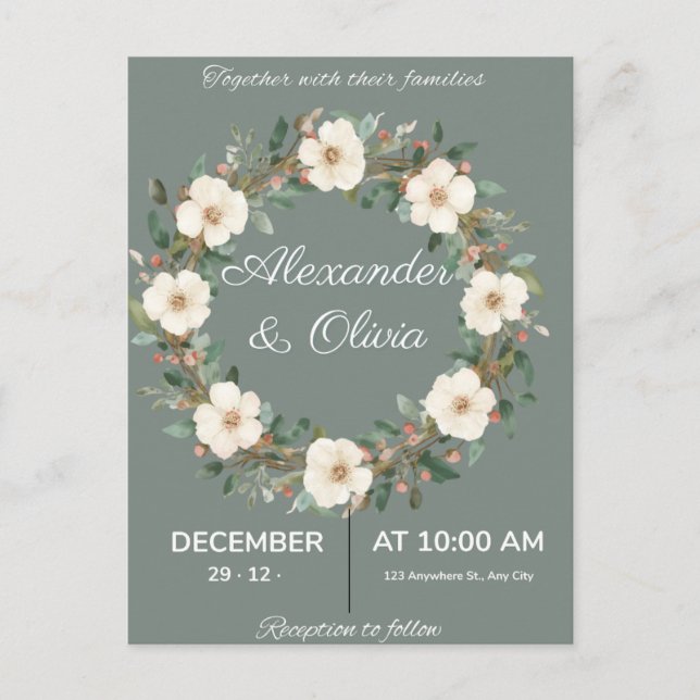 Weddings Invitations  Postcards (Front)
