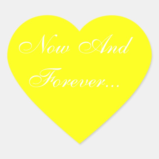 Weddings Invite Yellow Heart Sticker (Front)