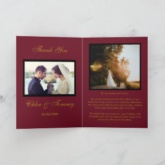 Weddings Red Personalized Thank You Cards