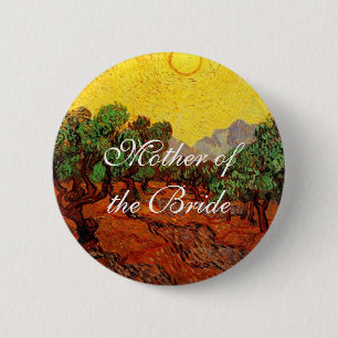 Weddings,Vincent van Gogh Olive Trees 6 Cm Round Badge