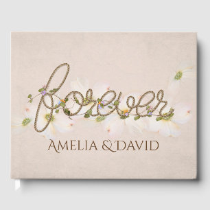 Weddjng Forever Rope and Flowers Guest Book