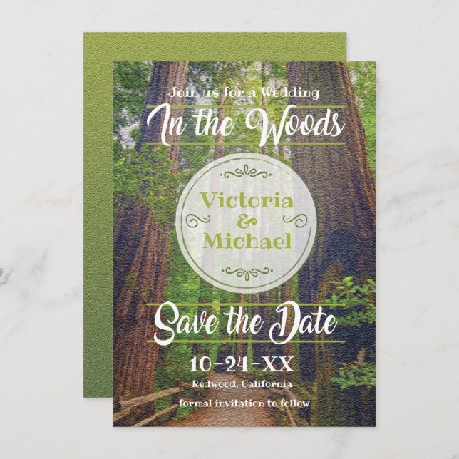 Weddng in the woods Save the date (Front/Back)