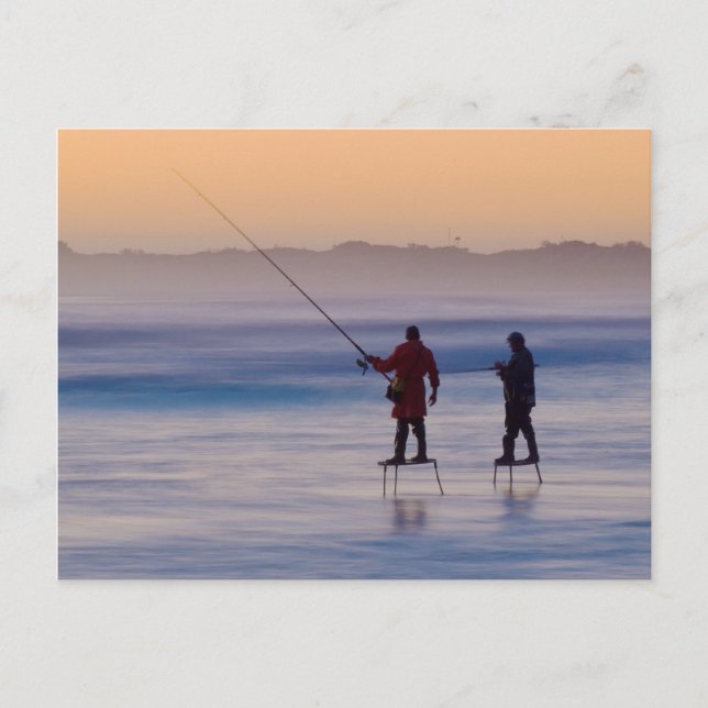 wedge island (platform fishermen) postcard (Front)