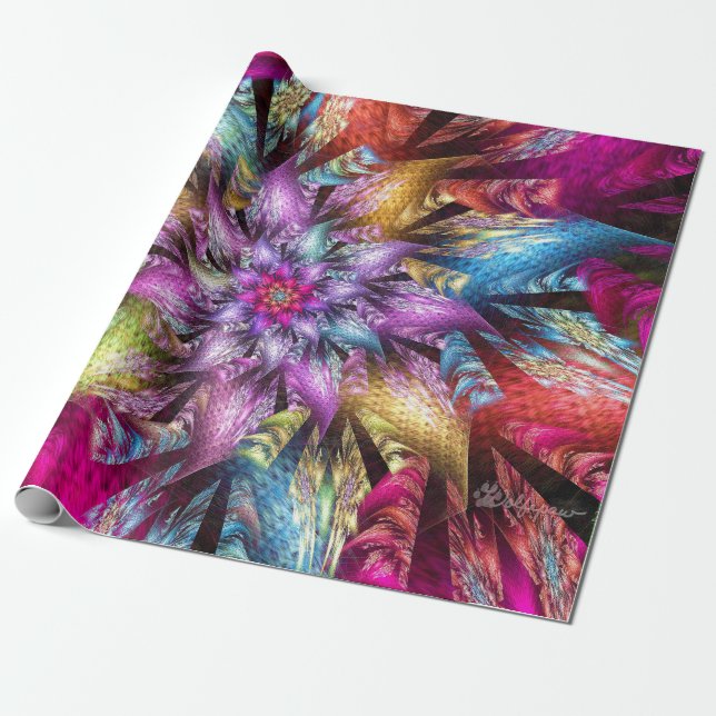 Wedge Julia Spiral Wrapping Paper (Unrolled)