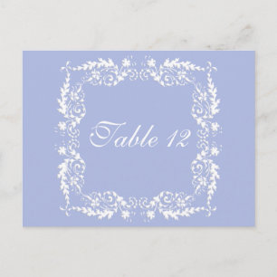 Wedgewood Blue 2 Wedding Reception Table Numbers Postcard