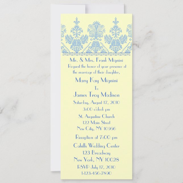 Wedgewood Formal Trim Motif Wedding Invitation (Front)
