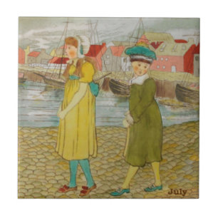 Wedgwood July Hand Coloured c1885 Repro Ceramic Tile