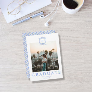 Wedgwood Monogram Graduation Photo Announcement