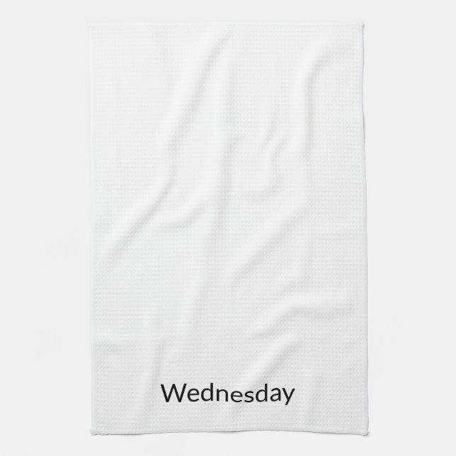 "Wednesday" black white minimalist Tea Towel (Vertical)