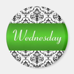 Wednesday Green - Damask Magnet